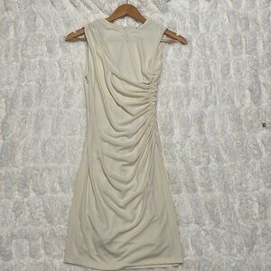 Sleeveless ruched waist fitted dress by Zara